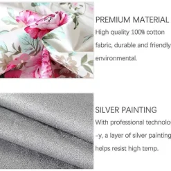 New Uppgraderat Brännmärkesresistent Strykbrädsöverdrag med Tryckt Mönster, Dragsko och 2 Extra Förtjockade Kuddar 110 x 34 cm Cartoon Flower