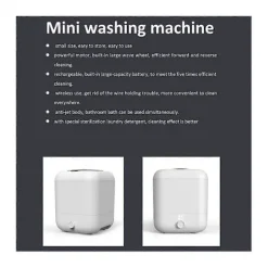 Online Uppladdningsbar 5L Mini Tvättmaskin 5/10/20 Minuters Tvättid Portabel Tvättmaskin för Strumpor Underkläder
