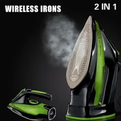 New Uppladdningsbart Sladdlöst Strykjärn 2400 Watt Anti-Dropp Non-Stick Stryksula