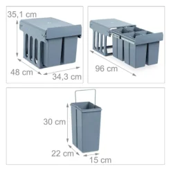 Clearance B2X Utdragbar källsortering 4 st sopkärl
