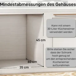 Hot Northio Utdragbar soptunna för kök, 2 avtagbara hinkar, 30 l, metall