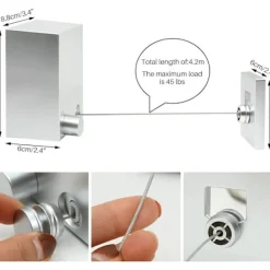 Hot Utdragbar torkvinda med led 4,2 m justerbar infällbar klädlina