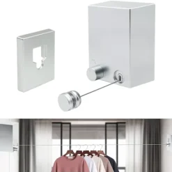 Hot Utdragbar torkvinda med led 4,2 m justerbar infällbar klädlina