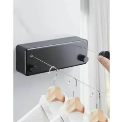 New Utdragbar Tvättlina Utomhus 2 Trådar Utdragbar Tvättlina Inomhus Justerbar Utdragbar Torklina Utdragbar Torklina 4,2m Utdragbar