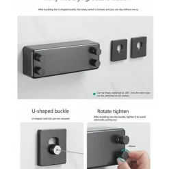 New Utdragbar Tvättlina Utomhus 2 Trådar Utdragbar Tvättlina Inomhus Justerbar Utdragbar Torklina Utdragbar Torklina 4,2m Utdragbar