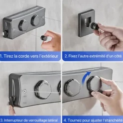 Discount Utdragbar Tvättlina, Väggmonterad Utdragbar Tvättlina med 2 x 5M Rostfritt Stål, för Inomhus- och Utomhusbruk