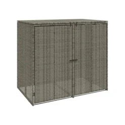 Clearance VIDAXL Utomhus soptunna - - Grå - UV-beständig polyeten - 130x80x115 cm - Rattanh design