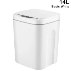 New uu/Smart Induktionsstyrd Touch-Soptunna, Självförslutande Självbytande Sopsäck, Automatisk Locköppning för BasWhite 14L