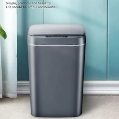 New uu/Smart Induktionsstyrd Touch-Soptunna, Självförslutande Självbytande Sopsäck, Automatisk Locköppning för BasWhite 14L