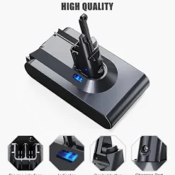 Online 21.6V 8000MAh Ersättningsbart uppladdningsbart batteri för V8 Li-Ion dammsugare