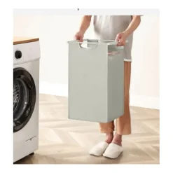 Clearance Pavil Vasagle tvättkorg, 3-fack tvätthamper, utdragbar och avtagbar 38L, vit