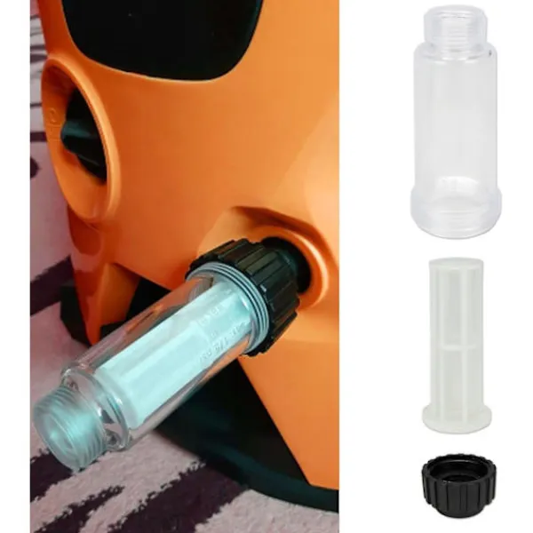 Online Vattenfilter för högtryckstvätt 3/4" anslutning med 2 plugganslutningar Antisandfilter för vattenpump Kompatibel med Kärcher K2-K7 för Ga