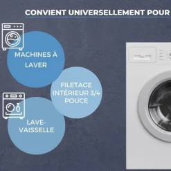 Best Vatteninloppsslang Tvättmaskin Diskmaskin 2964 Anslutningslängd 3,0m I 3/4" vinklad/rak med tätning I Universell användning vatteninloppsslang