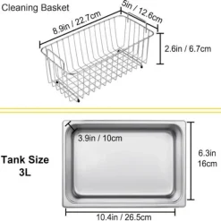 Hot VEVOR 3L Professionell ultraljudstvätt - Uppvärmnings ultraljudstvätt med korg