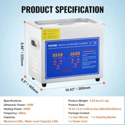 Discount OEM VEVOR Ultrasonic Rengörare, Hög Ultraljudseffekt, Stora Kapacitetsalternativ,3L