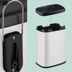 Online Northix Väggmonterad avfallsbehållare, 5L, avtagbart lock