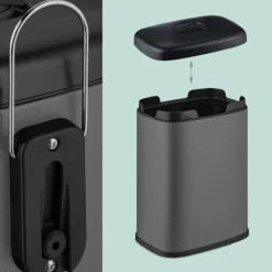 Hot Northix Väggmonterad avfallsbehållare, 5L, avtagbart lock