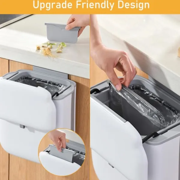 Sale Väggmonterad hopfällbar kökssopkorg hushåll stor kapacitet skåp kök dedikerad hängande