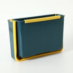 New Väggmonterad hopfällbar soptunna för kök, blå gul blue yellow