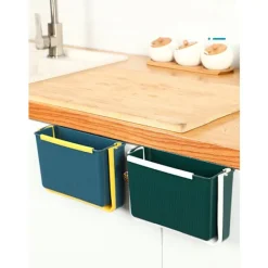 New Väggmonterad hopfällbar soptunna för kök, blå gul blue yellow