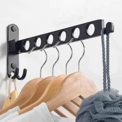 Online Väggmonterad Klädställning, Väggmonterad Hängare Torkställning, 90° Roterande Väggmonterad Fällbar Klädställning, För Balkong, Badrum, Hotell (svart, 1) | Fyndiq