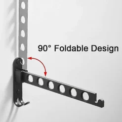 Online Väggmonterad Klädställning, Väggmonterad Hängare Torkställning, 90° Roterande Väggmonterad Fällbar Klädställning, För Balkong, Badrum, Hotell (svart, 1) | Fyndiq