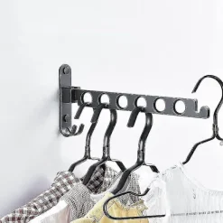 Online Väggmonterad Klädställning, Väggmonterad Hängare Torkställning, 90° Roterande Väggmonterad Fällbar Klädställning, För Balkong, Badrum, Hotell (svart, 1) | Fyndiq