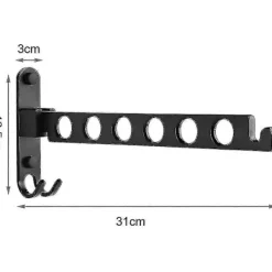 Online Väggmonterad Klädställning, Väggmonterad Hängare Torkställning, 90° Roterande Väggmonterad Fällbar Klädställning, För Balkong, Badrum, Hotell (svart, 1) | Fyndiq