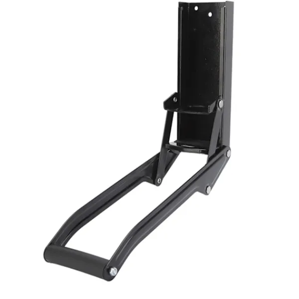 Online Väggmonterad metallburkpress Mjukt handtag Halkfri matta Enkel krossning Ölburkpress Svart