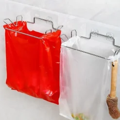 New Väggmonterad papperskorgshållare utan borrning, rostfritt stål, silverfärg, 18,5*14*4cm