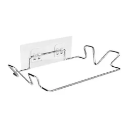 Online Väggmonterad skräppåsehållare utan borrning, rostfritt stål, silverfärg, 18,5*14*4cm