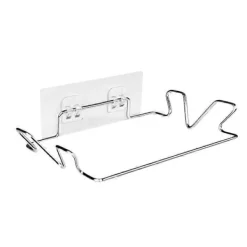 Hot Väggmonterad skräppåsehållare utan borrning, rostfritt stål, silverfärg, 18,5*14*4cm