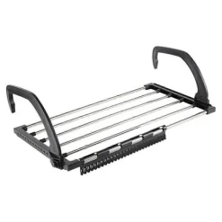 Discount Väggmonterad Torkställning i Rostfritt Stål Svart för Hängning