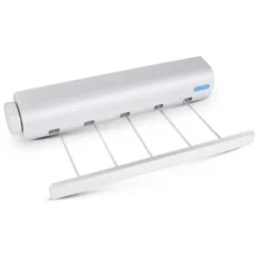 Hot Väggmonterad torkställning, utfällbar klädtork med 5 trådar på 3,80 meter, robust klädtork för inomhus och utomhus