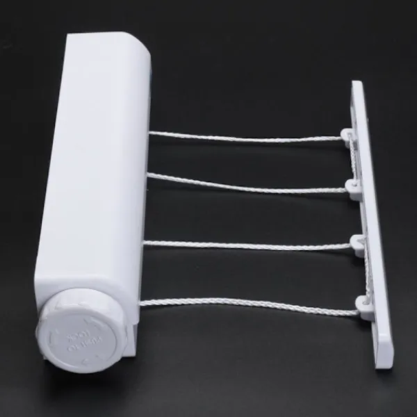 Hot Väggmonterad torkställning, utfällbar klädtork med 5 trådar på 3,80 meter, robust klädtork för inomhus och utomhus