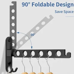 Outlet Väggmonterad torkställning, väggmonterad klädhängare hopfällbar, torkställning för vägg 90° rotation för balkong, badrum, tvättstuga, hotell (svart) | Fyndiq
