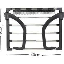 Discount Väggmonterad torkställning i rostfritt stål för element, balkong, svart