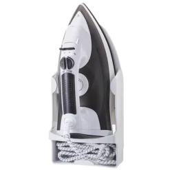 New Väggmonterad värmebeständig breddad elektrisk strykjärnshållare med krokar för garderobshotell Vit