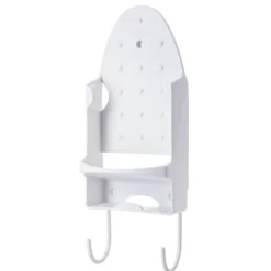 New Väggmonterad värmebeständig breddad elektrisk strykjärnshållare med krokar för garderobshotell Vit