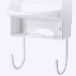 New Väggmonterad värmebeständig breddad elektrisk strykjärnshållare med krokar för garderobshotell Vit