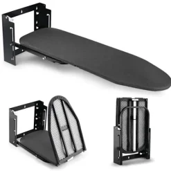 Best Väggmonterat Strykbord 92x31cm Väggmonterat Litet utrymme - HÖJDJUSTERING - för Ångstrykjärn/elektriskt - Svart