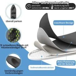 Best Väggmonterat Strykbord 92x31cm Väggmonterat Litet utrymme - HÖJDJUSTERING - för Ångstrykjärn/elektriskt - Svart