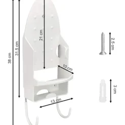 Online Väggmonterat Strykbräde med 2 PBT-krokar 13,3 x 29,4 cm