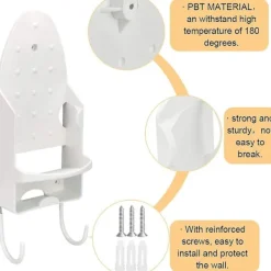 Online Väggmonterat Strykbräde med 2 PBT-krokar 13,3 x 29,4 cm