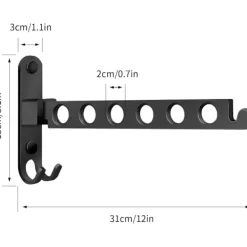 Sale Väggmonterat torkställ, väggmonterad klädhängare hopfällbar, torkställ för vägg 90° rotation för balkong, badrum, tvättstuga, hotell (svart)