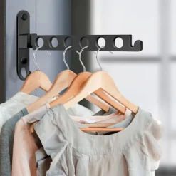 Sale Väggmonterat torkställ, väggmonterad klädhängare hopfällbar, torkställ för vägg 90° rotation för balkong, badrum, tvättstuga, hotell (svart)