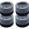 Vibrationsdämpare, set om 4, antivibrationsmattor, vibrationsdämpare för tvättmaskiner och torktumlare, 4 cm (grå, 4 cm)