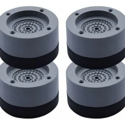 Vibrationsdämpare, set om 4, antivibrationsmattor, vibrationsdämpare för tvättmaskiner och torktumlare, 4 cm (grå, 4 cm)