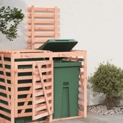 Best vidaXL Förlängning till skjul för sopkärl massivt douglasträ Brun