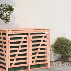 Best vidaXL Förlängning till skjul för sopkärl massivt douglasträ Brun